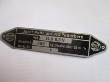 Josef peitz typenschild - peitz,