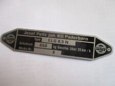 Josef Peitz Typenschild Schild