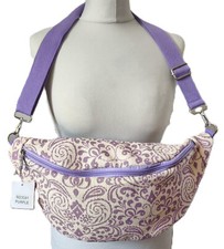 Bauchtasche Crossbag Bodybag Stoff Größe XL Gemustert Riemen PURPLE verstellbar