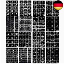XMASIR 16 Blatt 340 Stück Temporäre Tattoo Schablonen Glitzer Airbrush Tattoo S