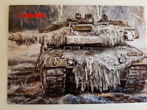 Postkarte kampfpanzer leopard - postkarte, (kampfpanzer