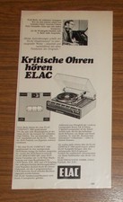 Seltene Werbung vintage ELAC COMPACT 1000 QUADROSOUND HiFi Anlage 1972