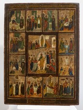 Antike russische Ikone, um
