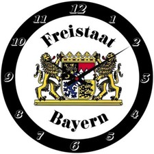 Wanduhr Freistaat Bayern in verschiedenen Größen