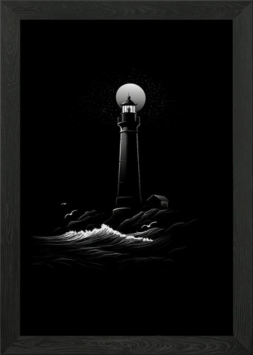 Leuchtturm gerahmtes wandbild - leuchtturm,