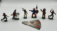 Set 9 Indianer Cowboys Western  Pferde Figuren Konvolut Spielzeug DDR #6000