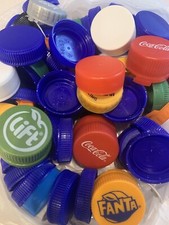 100 Stück bunte Flaschendeckel PET Deckel Caps Plastik