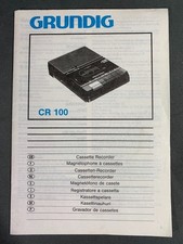 Original Grundig CR 100 Bedienungsanleitung Deutsch Cassette Recorder Vintage