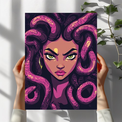 Medusa cartoon poster - medusa,