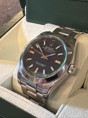 Mint rolex milgauss green - rolex,