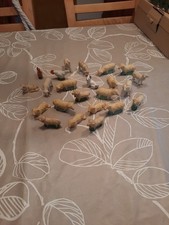 Alte Krippenfiguren 23x Schafe Schäferhund Hühner  Konvolut