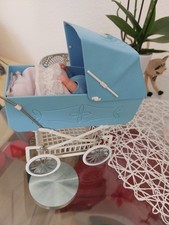 Großer DDR Puppenwagen Plaste Dubena  mit passender Puppe und Ausfahrgarnitur