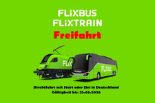 FlixBus & FlixTrain | 100% Gutschein | Freifahrt | DE & EU | Nur Direktfahrt