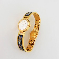 Armbanduhr Michaela Frey, 18kt vergoldet, Emaille: Gustav Klimt, swiss made