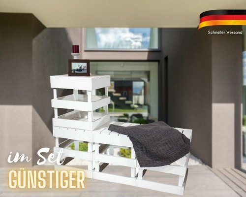 Weißer hocker aus holz - aus,