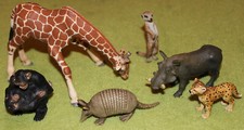 *** SCHLEICH: 6 alte, seltene Wildtiere - Erdmännchen etc.   aus Sammlung ***