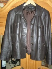 Lederjacke braun 38 MARC CAIN Lammfell Pelzkragen Leder Jacke