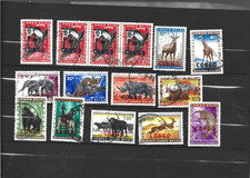 15 Briefmarken Tiere