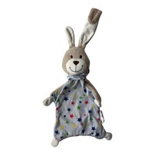 TCM Schmusetuch Hase mit Schnullerhalter Schnuffeltuch bunte Sterne SEHR GUT