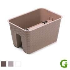 Rattan Balcony 40 cm Flower Bridge Geländer-Blumenkasten cappuccino