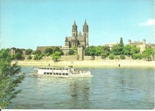 AK Magdeburg Elbe - Passagierschiff, Dom, Uferpromenade - von 1980