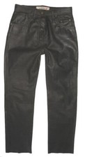 WALLABY Damen- LEDERJEANS / Nubuk- Lederhose in dunkel- braun ca. Gr. 40