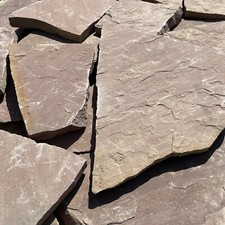 14M2 NATURSTEIN ROT SANDSTEIN POLYGONALPLATTEN  HOFPLATTEN WAND BODEN MOSAIK