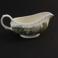 Englisches Porzellan Memory Lane British Anchor Ironstone Sauciere grün