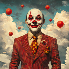 Transparent 18x18 clown in