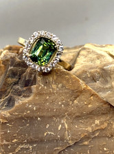 Wunderschöner, Turmalin  Ring mit  weißen  Saphiren   - Ring   Gr 54  /Neu