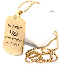 Massiv ID Dog Tag in Gold +