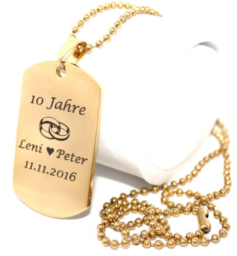 Massiv dog tag gold - id, +