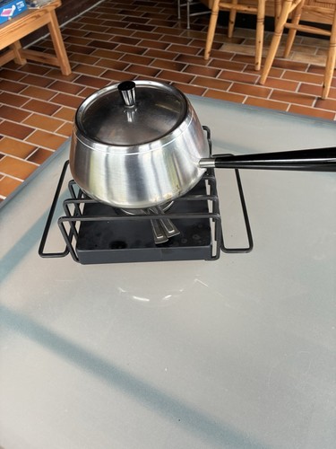 70er fondue set topf - set, emaille