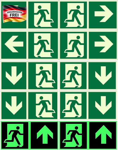 Notausgangsschild set mit - , 10