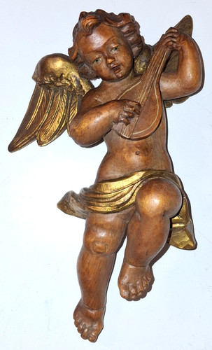 Holzfigur geschnitzt engel - holzfigur,