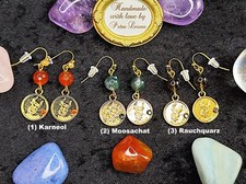 Kleine Sternzeichen-Ohrringe STIER Geburtsstein 1. 2. 3. Dekade Astro Schmuck gf