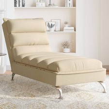 Chaiselongue mit Kissen Creme