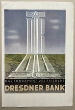 Original Reklame Werbung Grafik Dresdner Bank  Reichshauptstadt Berlin 1944