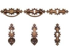 Antik Möbel Beschlag Griff Gründerzeit Ring Möbelschild Möbelgriff Messing