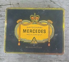 Zigarettendose aus Blech, Marke Mercedes Batschari, selten, vintage