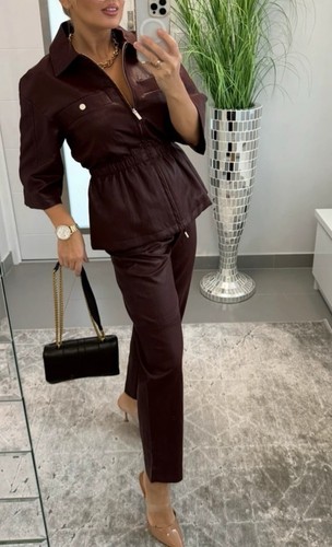 Zara burgundy leder - set, neu