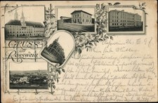 Ak Roßwein in Sachsen, Rathaus mit Handwerkshaus, Bahnhof,... - 4002214