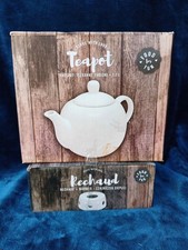 Teekanne mit Stövchen Set Weiß