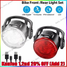 LED Fahrradlampe Set USB Aufladbar Radlicht Fahrradlicht Vorne Hinten Lampe Neu
