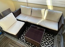 Polyrattan Lounge Gartenmöbel Set Gartenlounge Schwarz-Braun