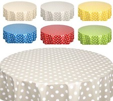 Tischdecke abwischbar, Wachstuchtischdecke Gartentischdecke, weiße Punkte