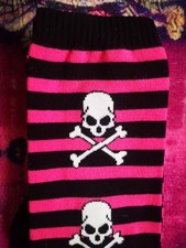 Overknee Socken Pink Schwarz