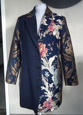 Damen Brokat Mantel Mainpol dunkelblau-bunt Gr. 44 NEU