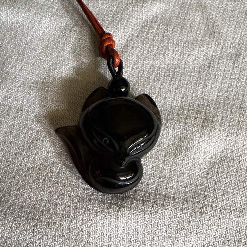 Halskette obsidian silber - halskette,