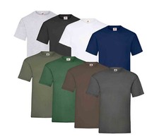 5/10 FRUIT OF THE LOOM HEAVY COTTON T SHIRTS M L XL XXL 3XL